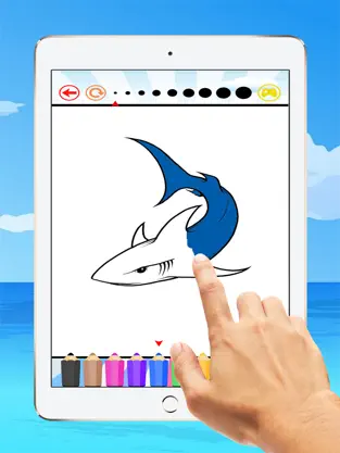 Image 3 Peces para colorear libro para niños: Aprende a colorear un delfín, tiburón, ballena, calamar y más iphone