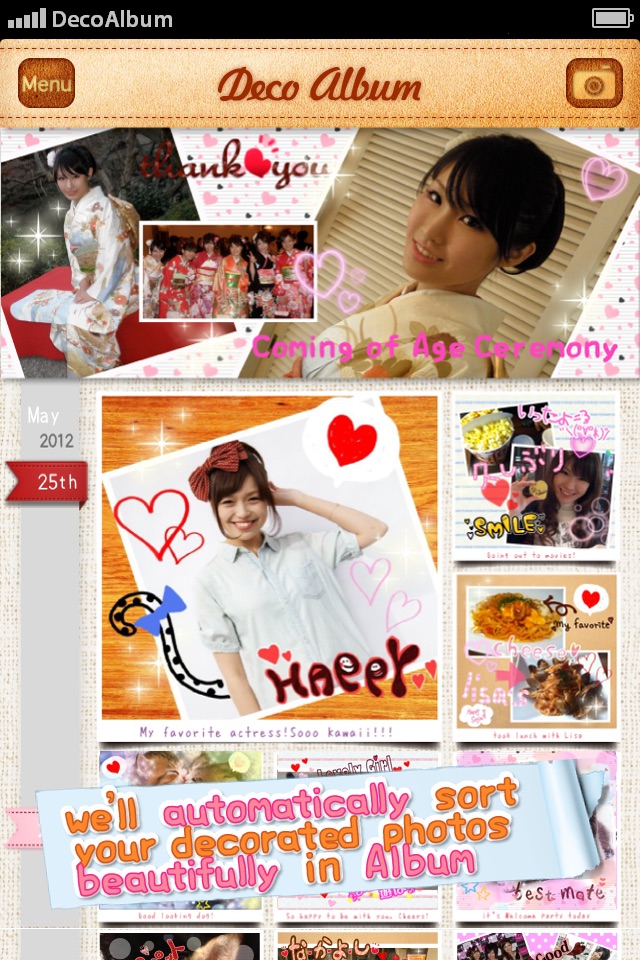 DecoAlbum, Japanese photo collage diary app screenshot 3