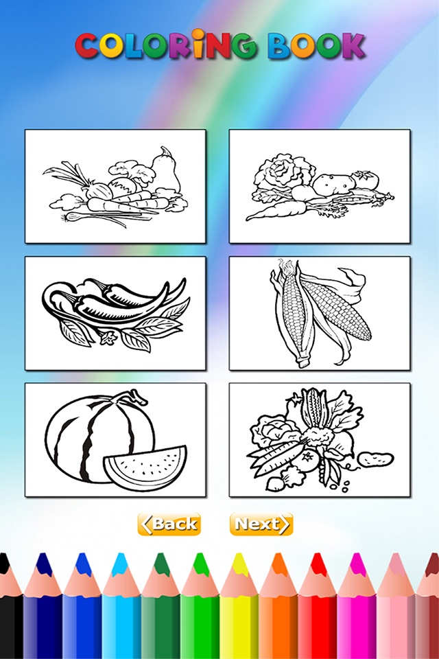 The Vegetable Coloring Book for Children: Learn to color the world of food, fruits and vegetables screenshot 4