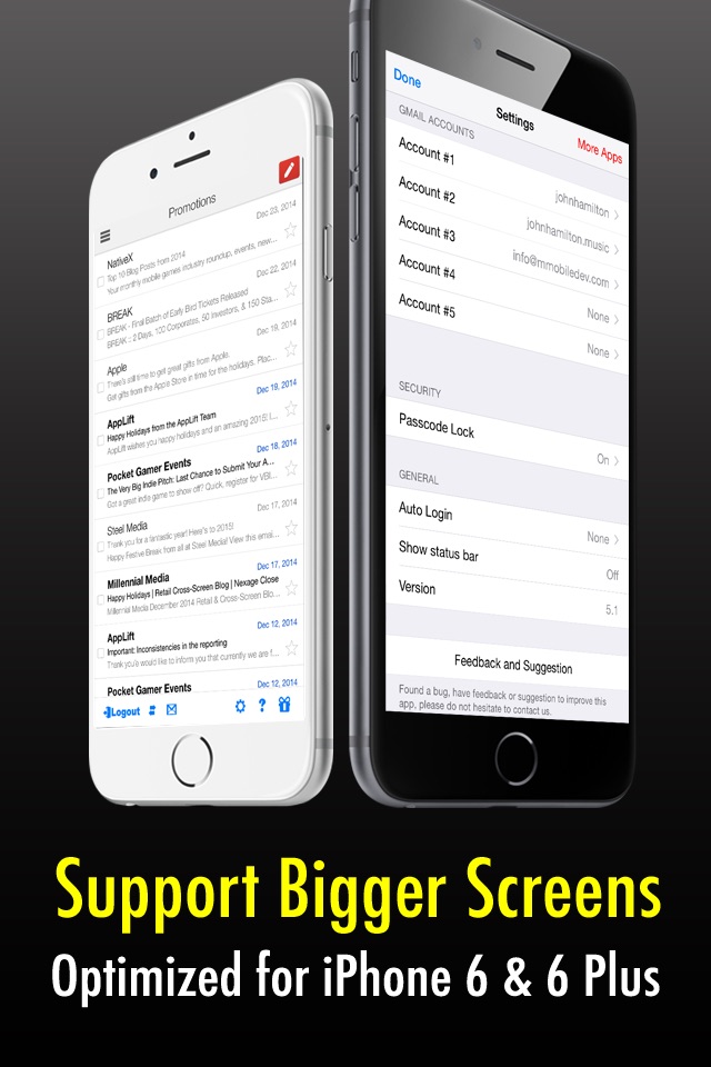 Safe Mail for Gmail : secure and easy email mobile app with Touch ID to access multiple Gmail and Google Apps inbox accounts screenshot 3