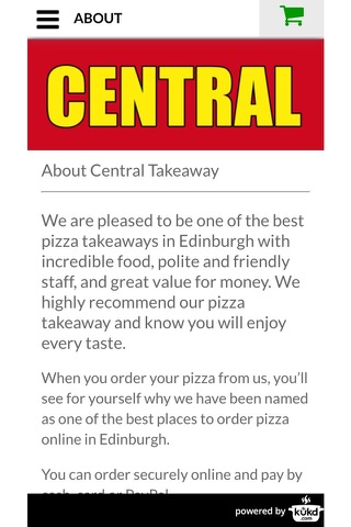 Central Takeaway Fast Food screenshot 4