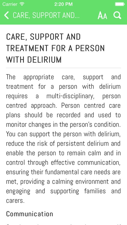 Delirium Learning Application