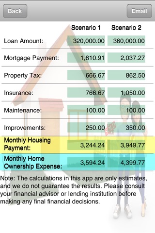 Home Purchase Comparison Calculator screenshot 2