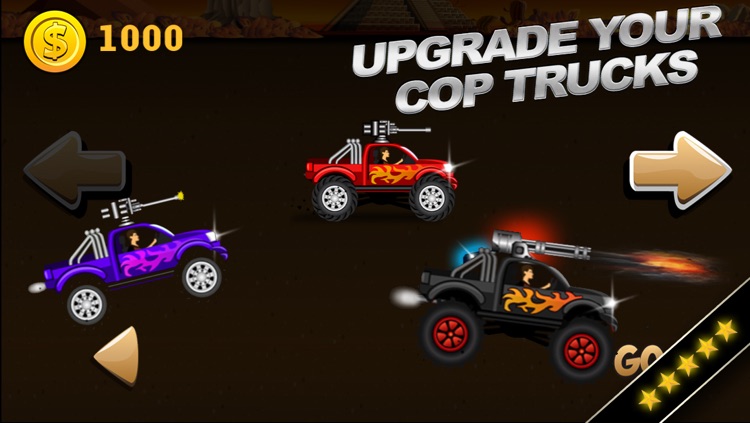 Cop Monster Trucks Vs Zombies - Desert Police Free Shooting Racing Game