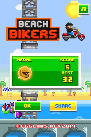 Beach Bikers - Free Retro 8-bit Pixel Motorcycle Games screenshot 4