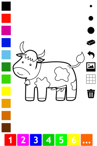 Animal Coloring Book for Children: Learn to draw and color animals like cat, cow, horse, pig, bird and rabbit screenshot 4