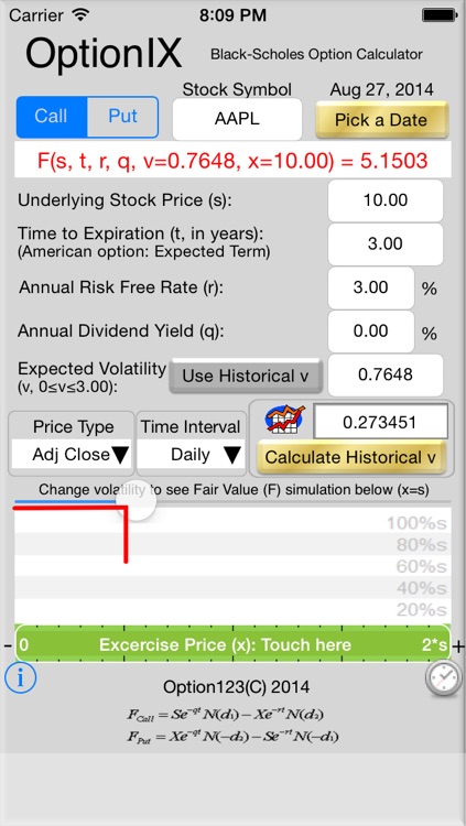 Black-Scholes Option Calculator screenshot-3