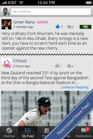 Cricout - Live cricket scores, commentary, experts and friends. The most fun way to follow cricket online! screenshot 4