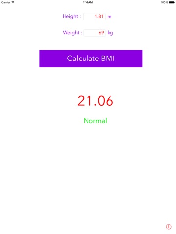 BMI Calculator for iPad screenshot 3