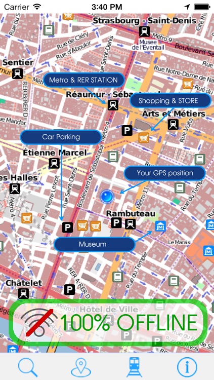 OffLine Map Paris - Guide Attractions and Transport