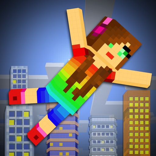 8 Bit Super Girl City swing Adventure - 3D Pixel games PRO icon