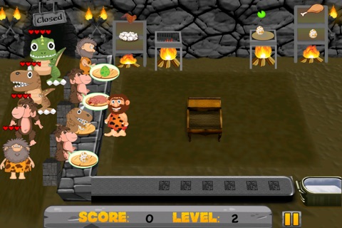 A Stone Age Caveman Coffee Shop Cafe FREE - Prehistoric Dino Diner Dash screenshot 3