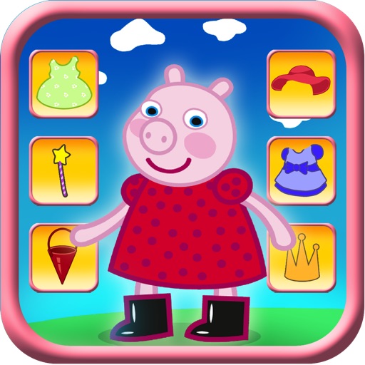 Dressing Up Pig Game For Kids Icon