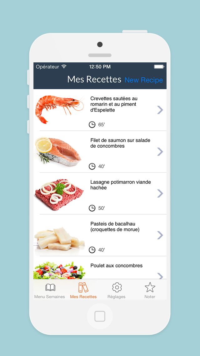 Menu Semaines - Planifiez votre cuisine avec votre livre de recettes personnelles - iPhone Edition iphone captures décran