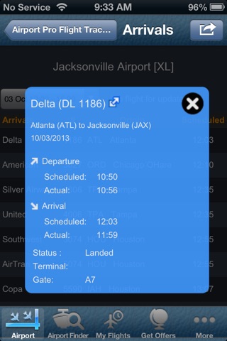 Jacksonville Airport + Flight Tracker screenshot 2