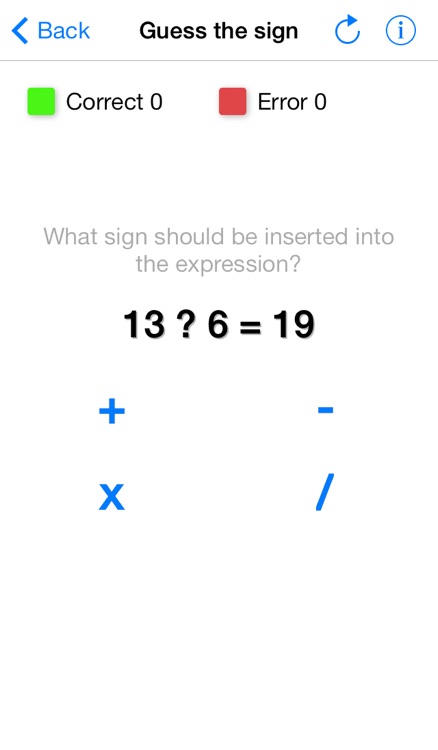 Math Trainer - games for development the ability of the mental arithmetic: quick counting, inequalities, guess the sign, solve equation