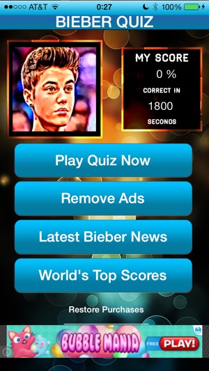 Celebrity Fan Quiz - Justin Bieber edition(圖1)-速報App