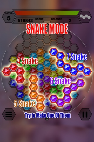 Hexazle - Hexagon Puzzle to connect, match and balance hexagons into snake or cross screenshot 4