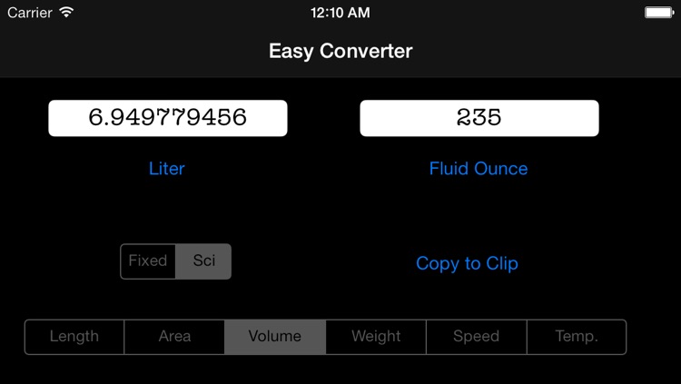 Easy Converter Free - universal unit convert ( length, area, volume, speed, weight, temperature ) screenshot-3