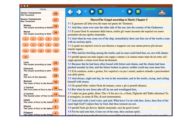 Sacra Bibbia Audiolibro in italiano e inglese(圖2)-速報App