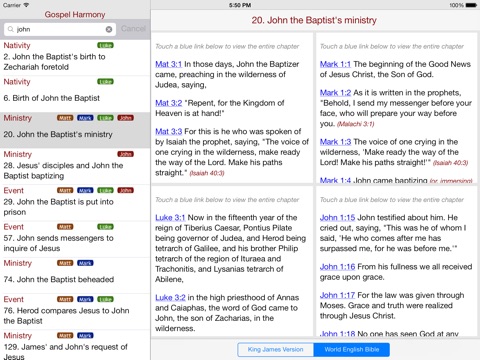 Gospel Harmony for iPad screenshot 2