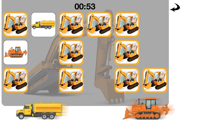 Trucks and Diggers Matching Game