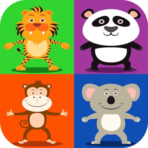 Jungle & Safari Animals Match Three Puzzle Game for Boys and Girls! Funny & Cute Monkey, Panda, Elephant & Lion Characters icon