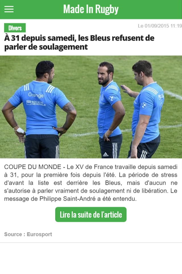 Rugby infos screenshot 2