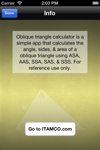 Oblique Triangle Calculator screenshot 2