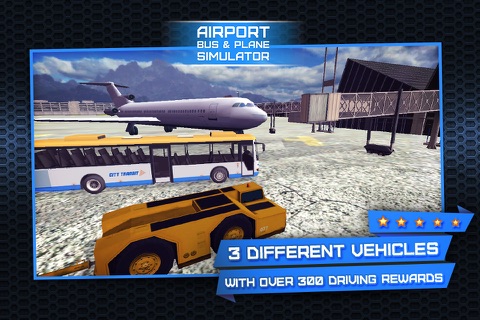 3D Plane and Bus Simulator PRO - Airplane & Car Parking, Driving and Racing - Training Game on Real City Airport screenshot 2