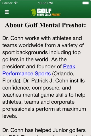 Golf Mental Coach screenshot 3