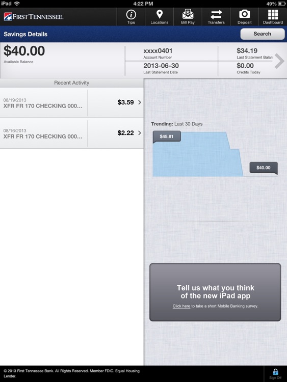 First Tennessee Bank for iPad