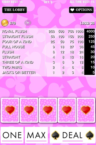 P.I.N.K. Video Poker - Six Vegas Style 5 Card Poker Games in One screenshot 4