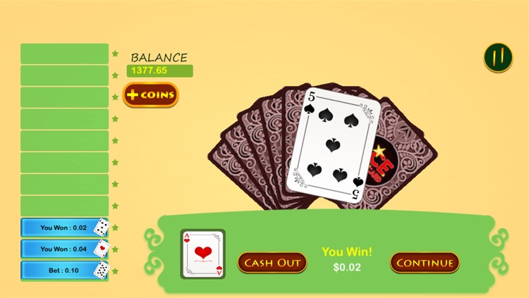 Ace Casino HiLo Card Bonanza Pro - win virtual gambling chips