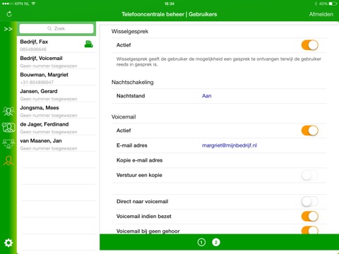 KPN Telefooncentrale beheer screenshot 4