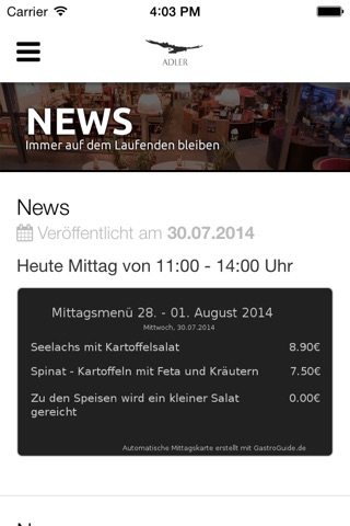 herzberg. Restaurant screenshot 3