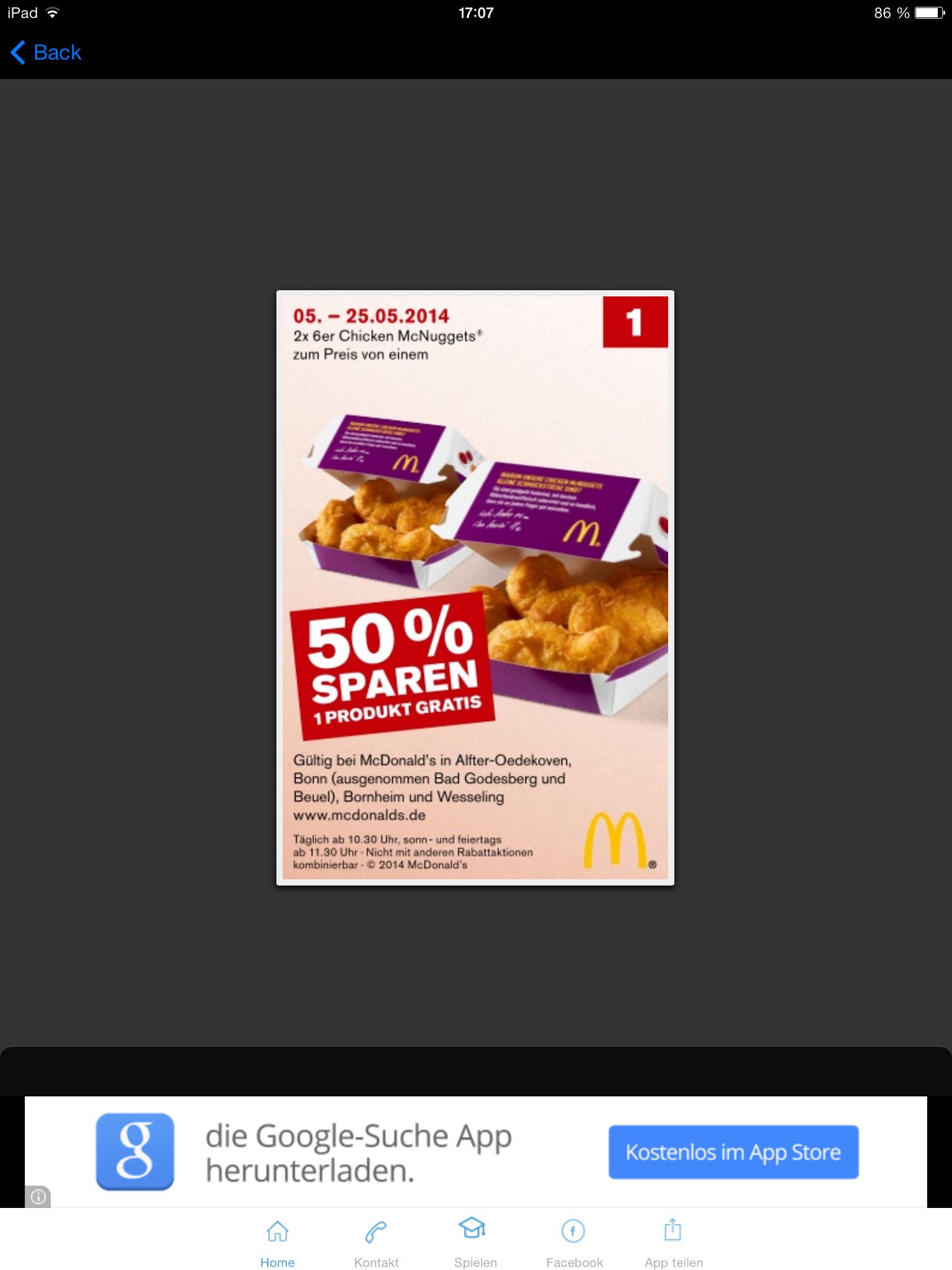 McDonalds Bonn Coupons Gutscheine screenshot 2