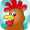 Rooster Jumpy. Happy Chicken Jump In The Hoppy Adventure