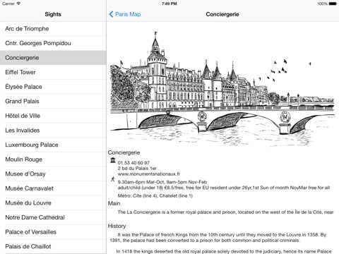 Paris Offline Map Guide for iPad screenshot 4