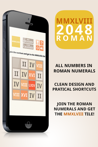 MMXLVIII - 2048 Roman Numerals Tile Puzzle Game screenshot 2