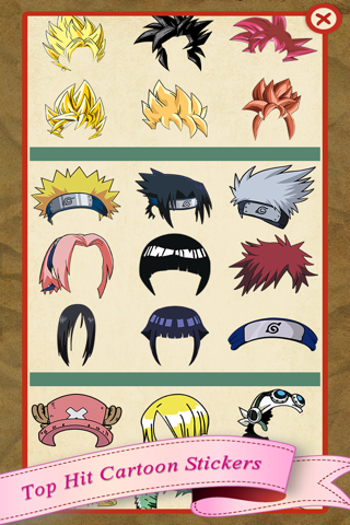 Manga Sticker Camera HD - Wig for Super Saiyan Goku Ninja Naruto Luffy One Piece Hair Edition screenshot 3