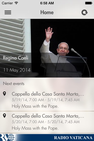 Pope Francis: the Official App of Vatican Radio screenshot 2