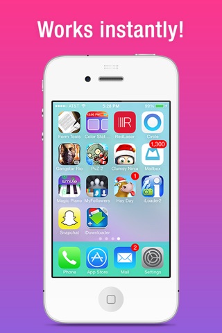 Color Dock Bars - Customize your wallpaper with cool color dock bars for iOS 7 screenshot 4