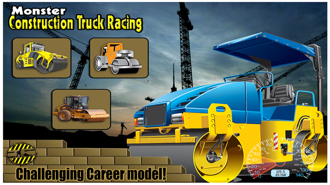 Monster Construction Truck Racing Free : Road Roller, Crane (圖2)-速報App