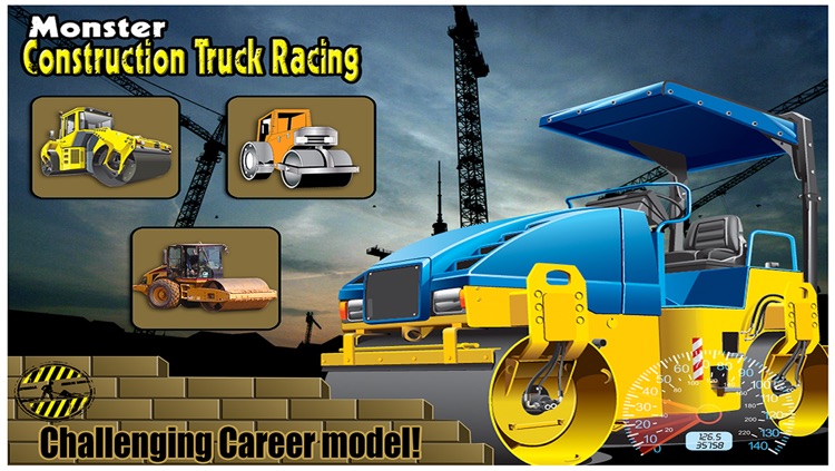 Monster Construction Truck Racing Free : Road Roller, Crane and Mega loader car sim