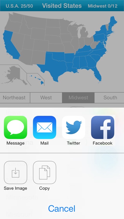Visited States Map - USA Travel Log for Where You've Been screenshot-4