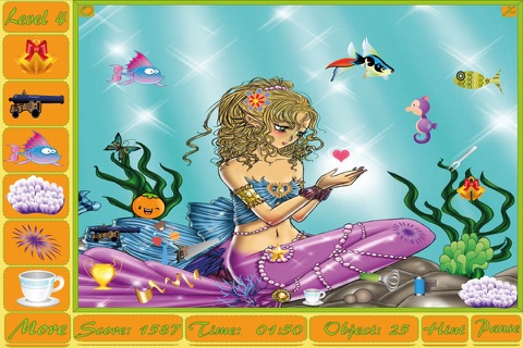 Lovely Mermaids Hidden Objects Game screenshot 4