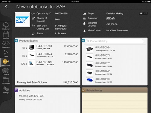 Скриншот из SAP Sales Companion