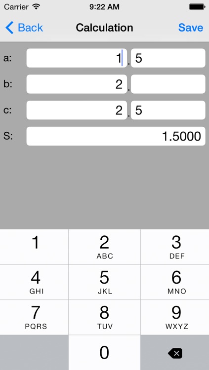 Square calculator(heron Formula) Triangle S