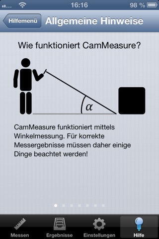 CamMeasure - Your tape measure for traveling and at home! With a few clicks you known every height, width, distance or area. screenshot 4